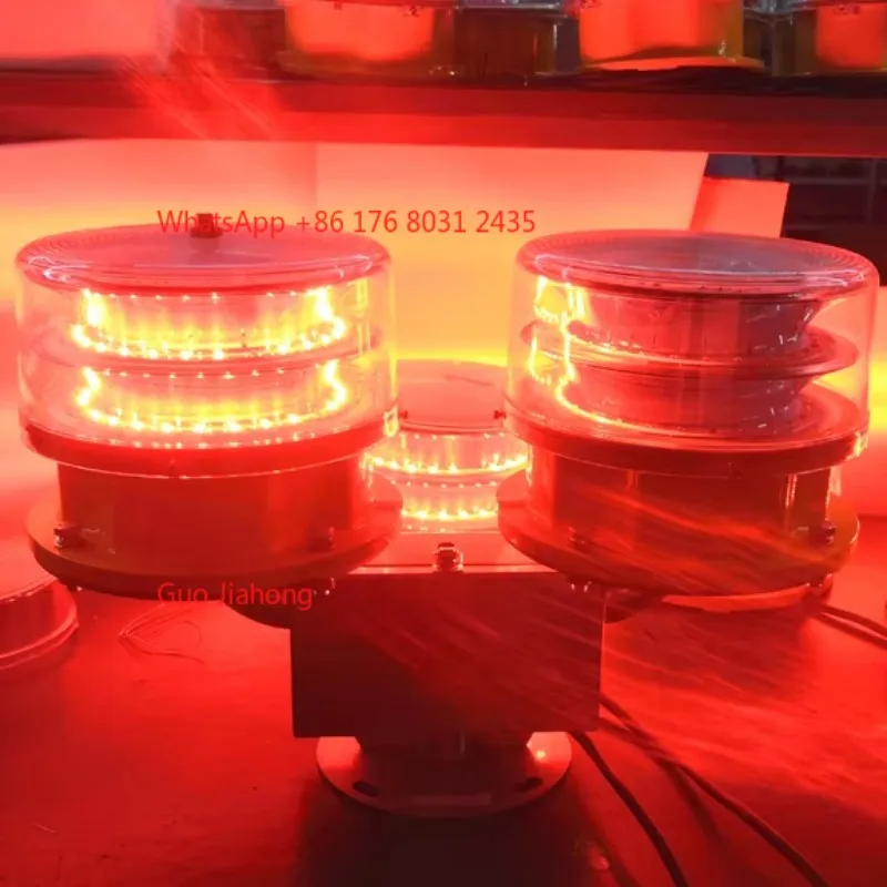 

LED Warning Light ICAO Type C Dual( + Standby) | 2000cd Steady Red | CK-15-C | Solar or AC Input