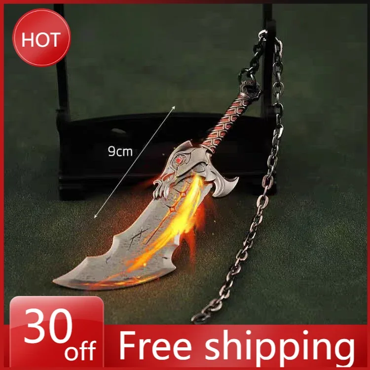 God of War Game Kratos New Rune Edition Chaos Blade Chain Edition Mini Keychain Metal Model Pendant Sword Birthday Holiday Gifts