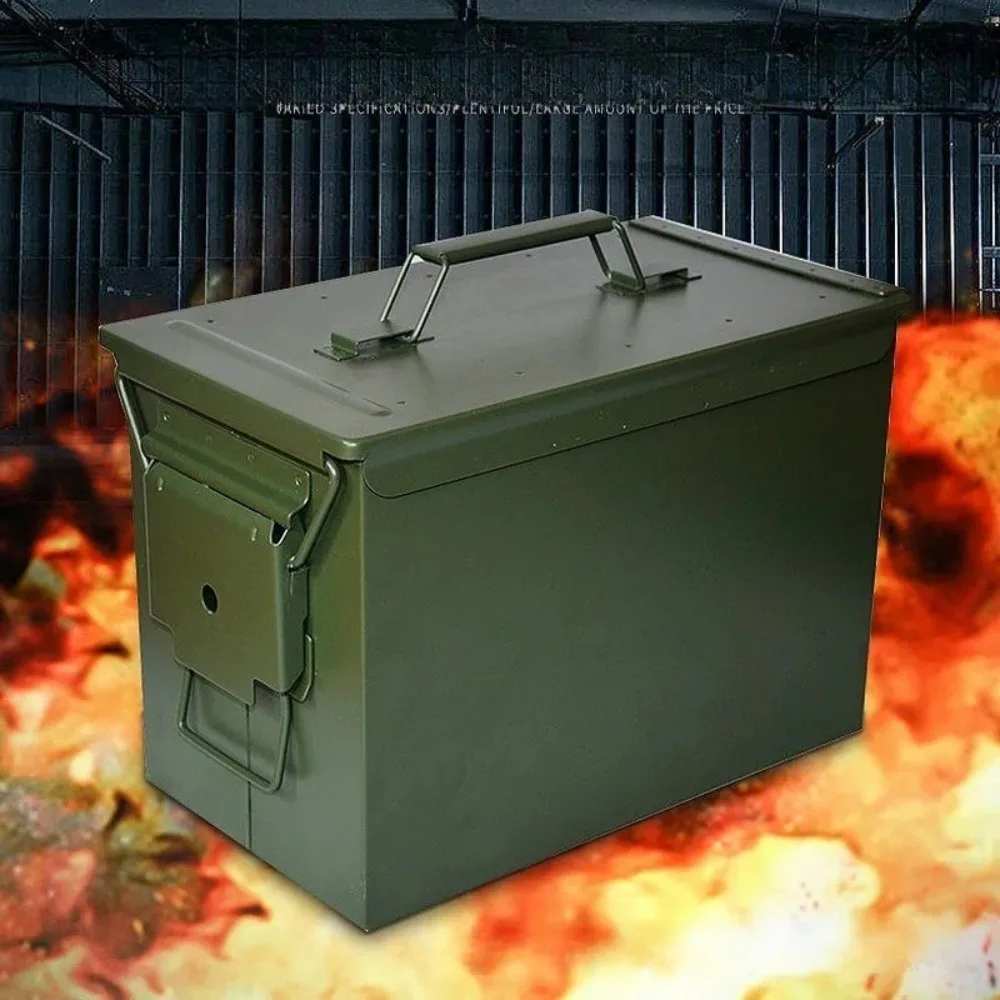 High Strength Metal Ammunition Box Metal Tool Iron Storage Box Small Multifunctional Protective Portable Ammunition Empty Box