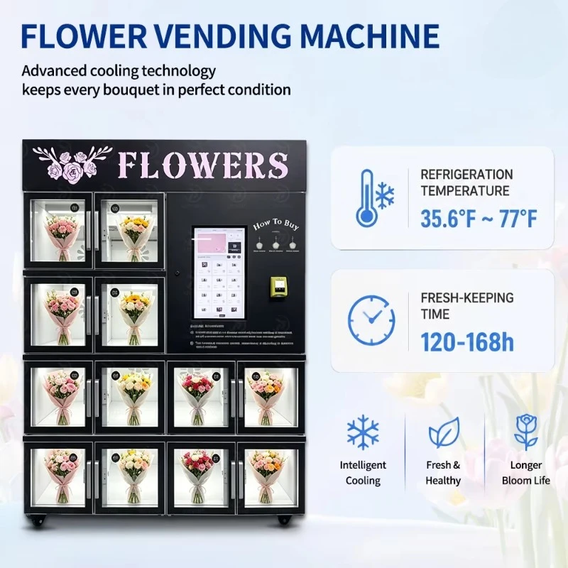 China-Flower-Vending-Machine Refrigerator-Flower-Vending-Machine Cooling NAYAX Compatible for Hotel Hospital Mall