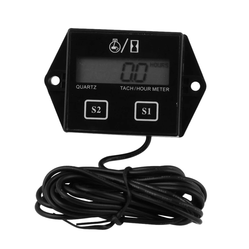 Digital RPM Tach Hour Meter Tachometer Gauge For Motorcycle Dirt Bike 2/4 Stroke Engines