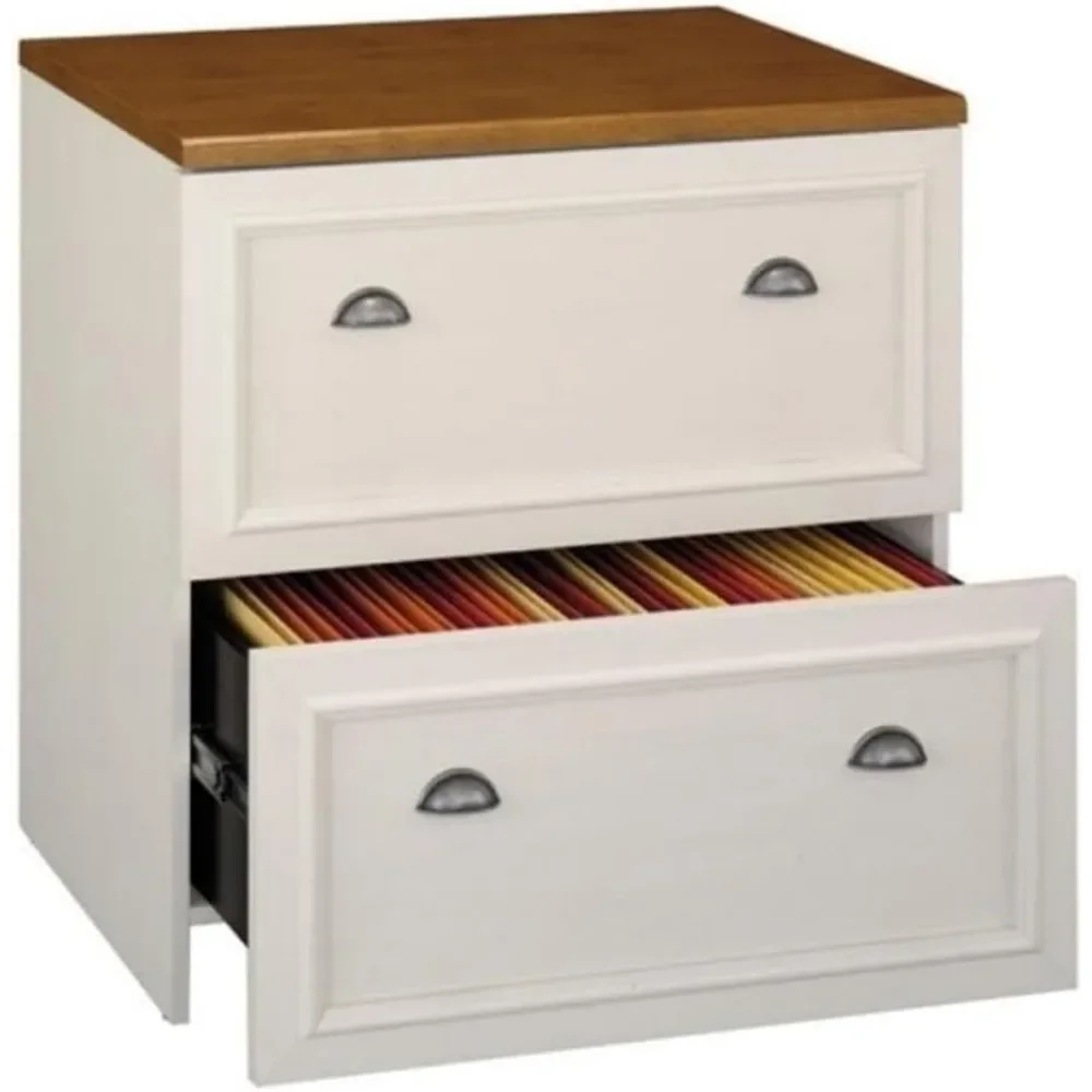 Lateral file lockers, full extension ball bearing sliders, laminated finishes, cottage and casual style file cabinets