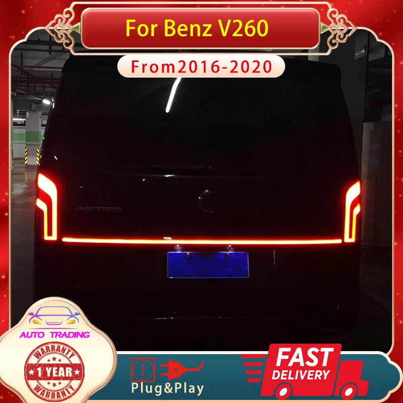 Auto Achterlicht Voor Benz Vito V260 2016-2020 Led Through Type Achterlicht Verbeterd Nieuw Ontwerp Achterlicht Assemblage