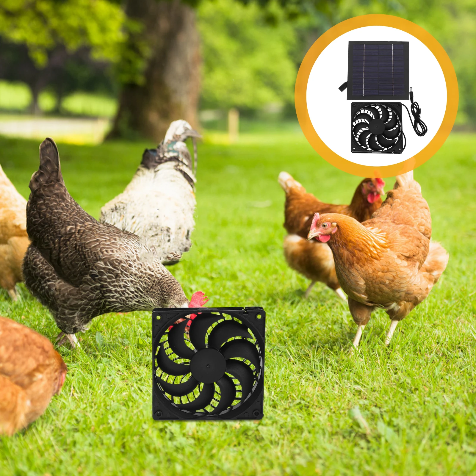 

Solar Powered Ventilation System for Dog House Chicken House Greenhouse Cooling Bulbs Outdoor Use High Efficiency
