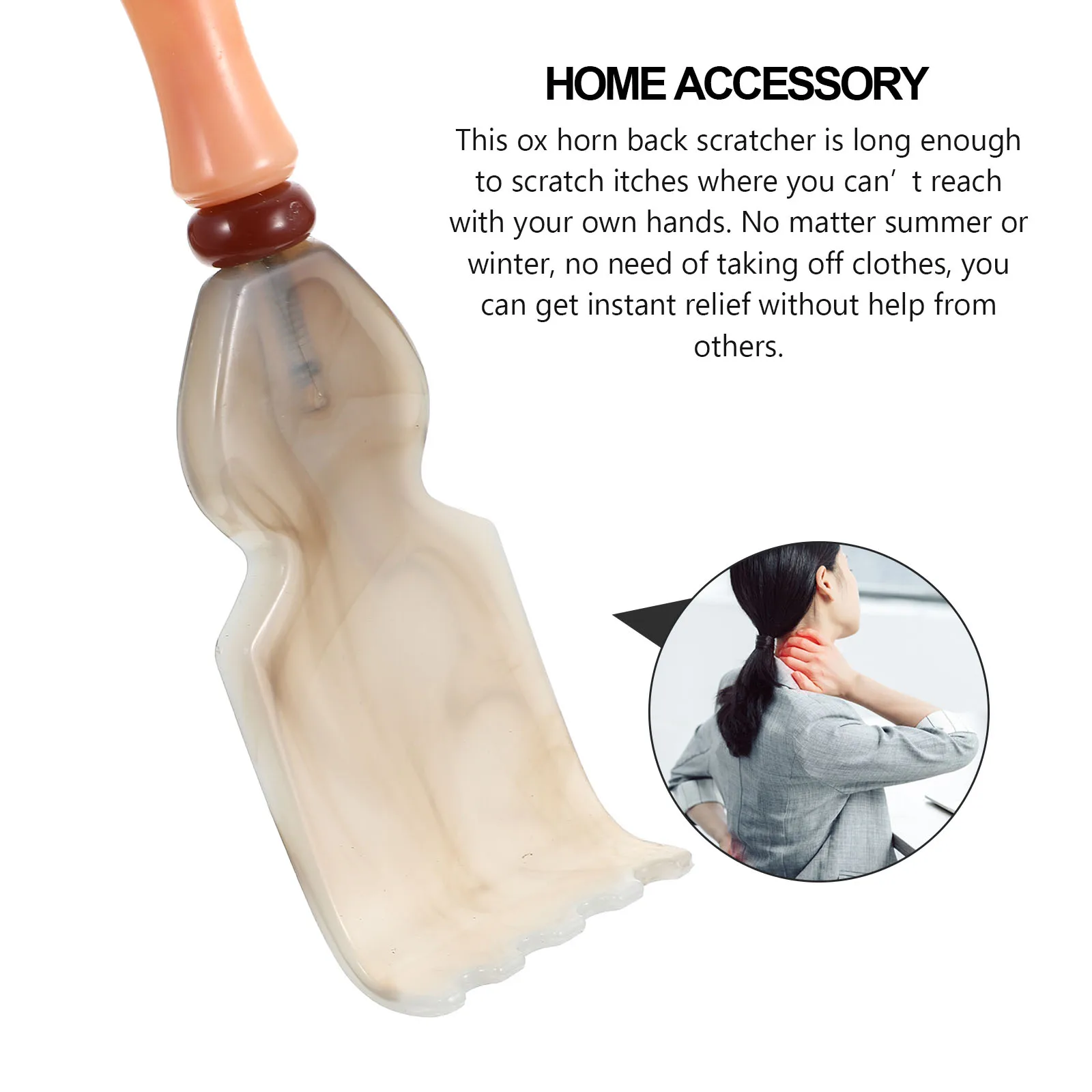 

Horn Scratcher 38cm Durable Portable Back Massager Comfortable Surface For Daily Use Body Itch Relief Home Accessory