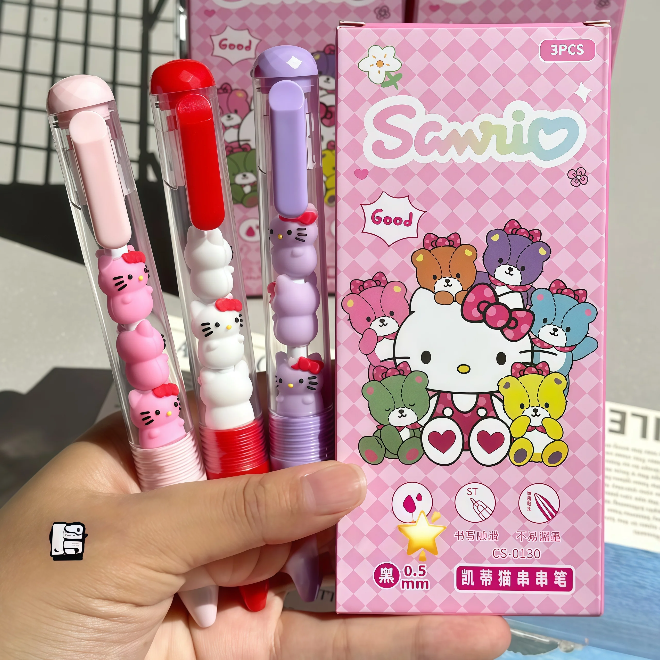 3 قطعة/المجموعة سانريو جل القلم مرحبا كيتي طالب امتحان القلم سريعة الجافة مكتب قلم توقيع اللوازم المدرسية القرطاسية جائزة
