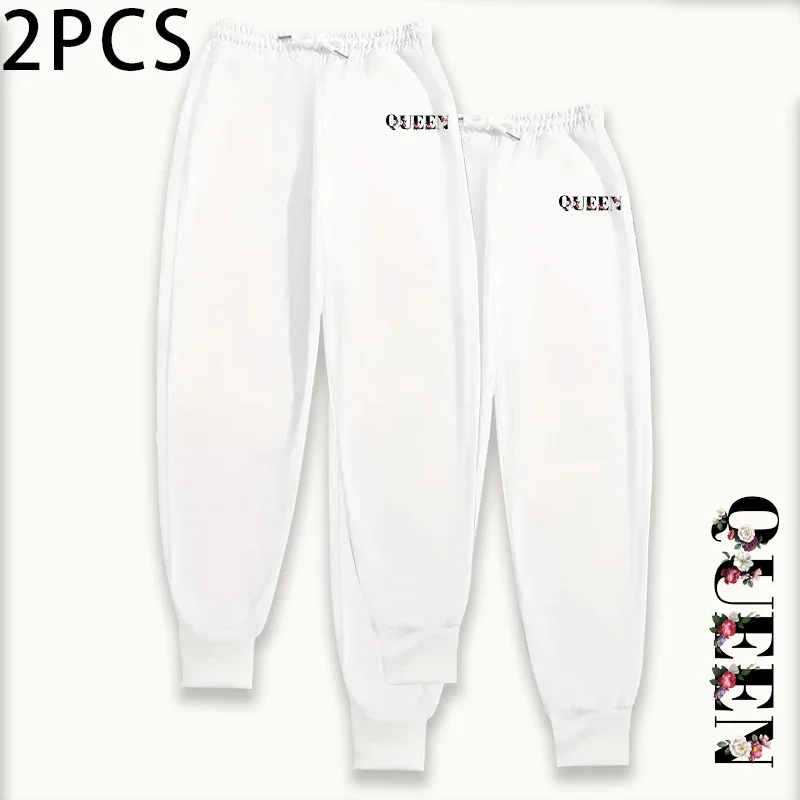 Pantalones para correr para mujer, conjunto de 2 piezas, pantalones de chándal de cintura alta, ropa de salón para otoño e invierno, pantalones casuales de Yoga de ajuste cómodo, pantalones de 2 paquetes