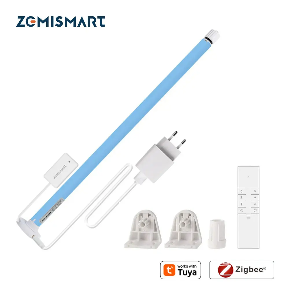 Zemismart Zigbee умный мотор для рулонных штор для трубки 17 мм, 25 мм, 28 мм, электрический двигатель Tuya для штор Alexa Google Home Control