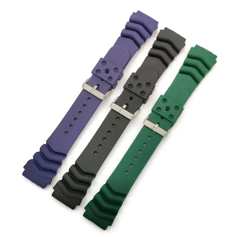 Silicone Watch Strap for Seiko for Water Ghost for Canned for Abalone MM007 Rubber Band 18 20 22mm Resin Wrist Strap Bracelet