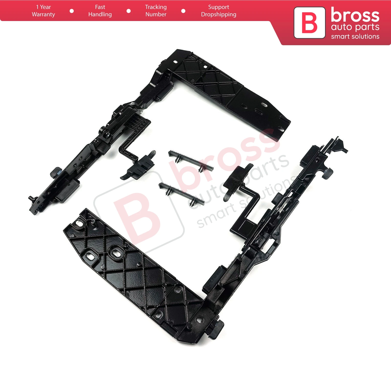 Bross Auto Parts BSR584 Sunroof Holder Lifting Slide Angle Hatch Bracket Left and Right for Mercedes-Benz S Class W126 1979-1992