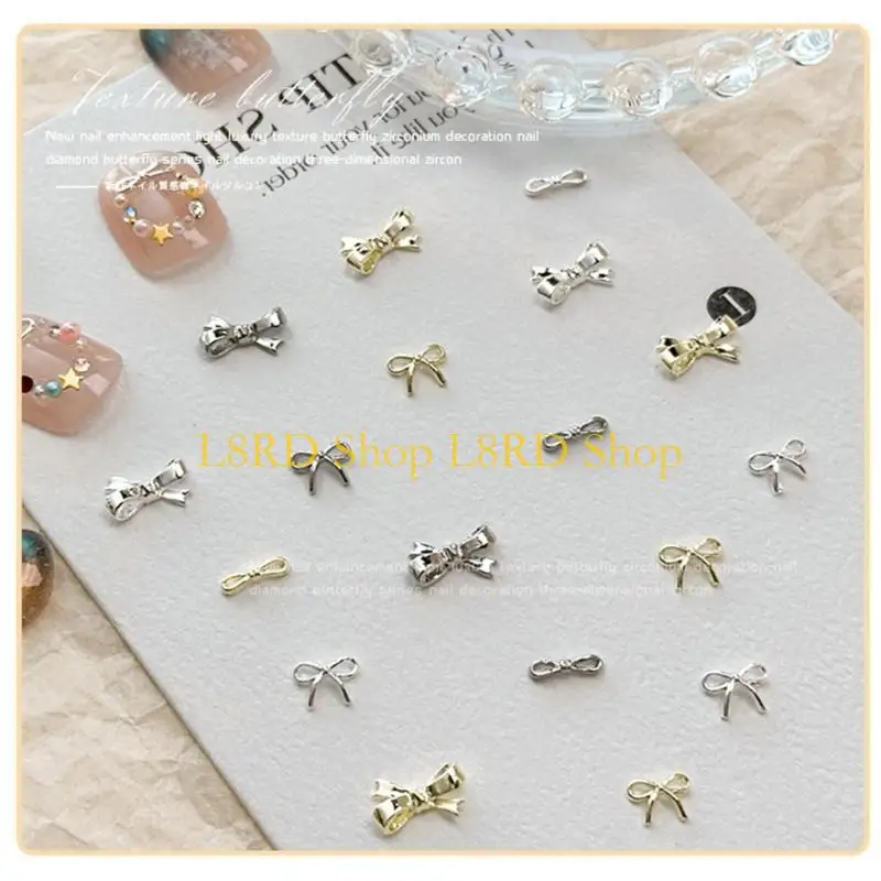 L8rd Sortiment von 10 Legierungs -Schmetterlingsnagelzubehör für schöne Nägeldekoration