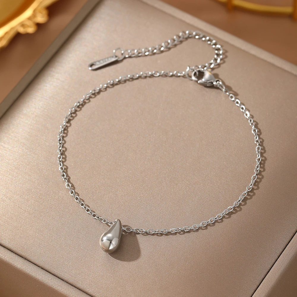 Stainless Steel Bracelets Minimalist Exquisite Teardrop Pendant High-end Sense Popular Bracelet For Women Jewelry Banquet Gifts