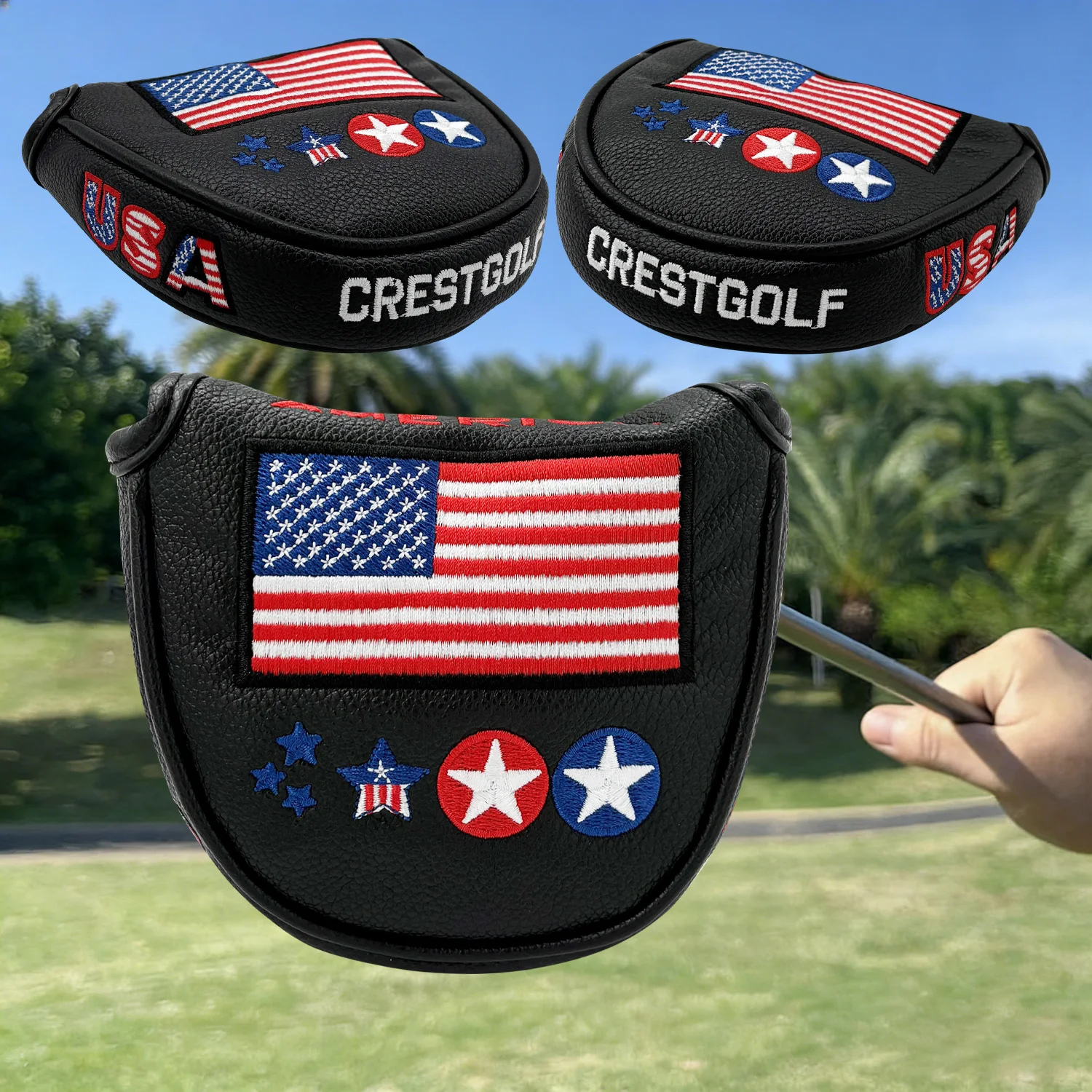 1pc Pattern Design Putter Headcover: Add Style to Your Golf Clubs Waterproof Leather Material Golf Accessories image 5