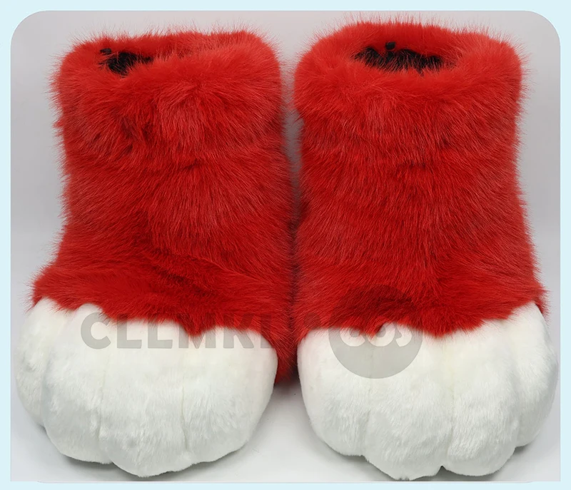 كيغ Fursuit تأثيري باو أحذية فروي Fursuit تأثيري روبيت القط الأحذية لطيف رقيق الحيوان مانغا حفلة كوس يمكن ارتداؤها زي