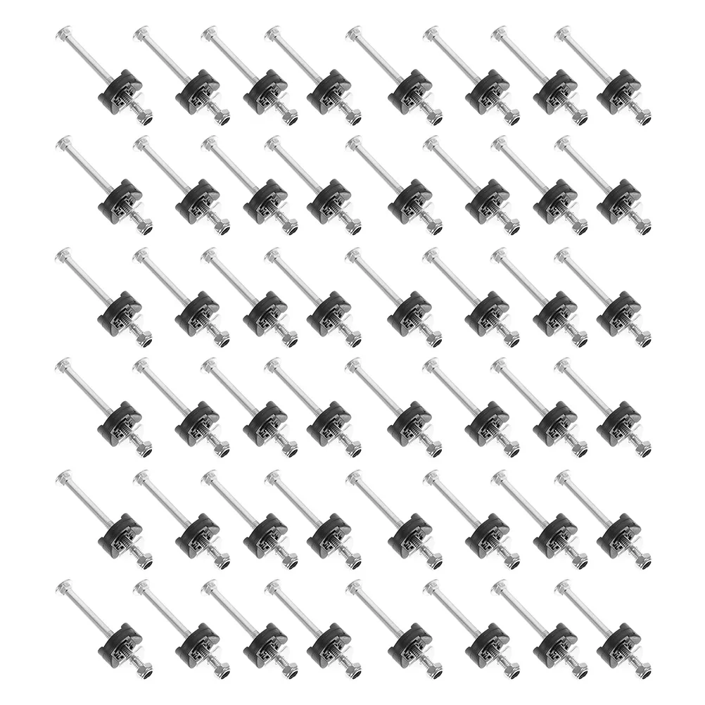 

48 Pcs Trampoline Screw Set Galvanized Steel Carriage Anti Falling Durable Professional Fixing Long Screws For Replacement Parts