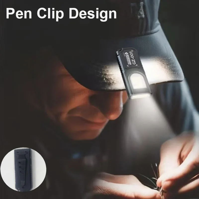 LED Keychain Flashlight USB C Rechargeable 550LM Portable Mini Torch Pocket Lantern Flood Work Light With Magnet For Emergency