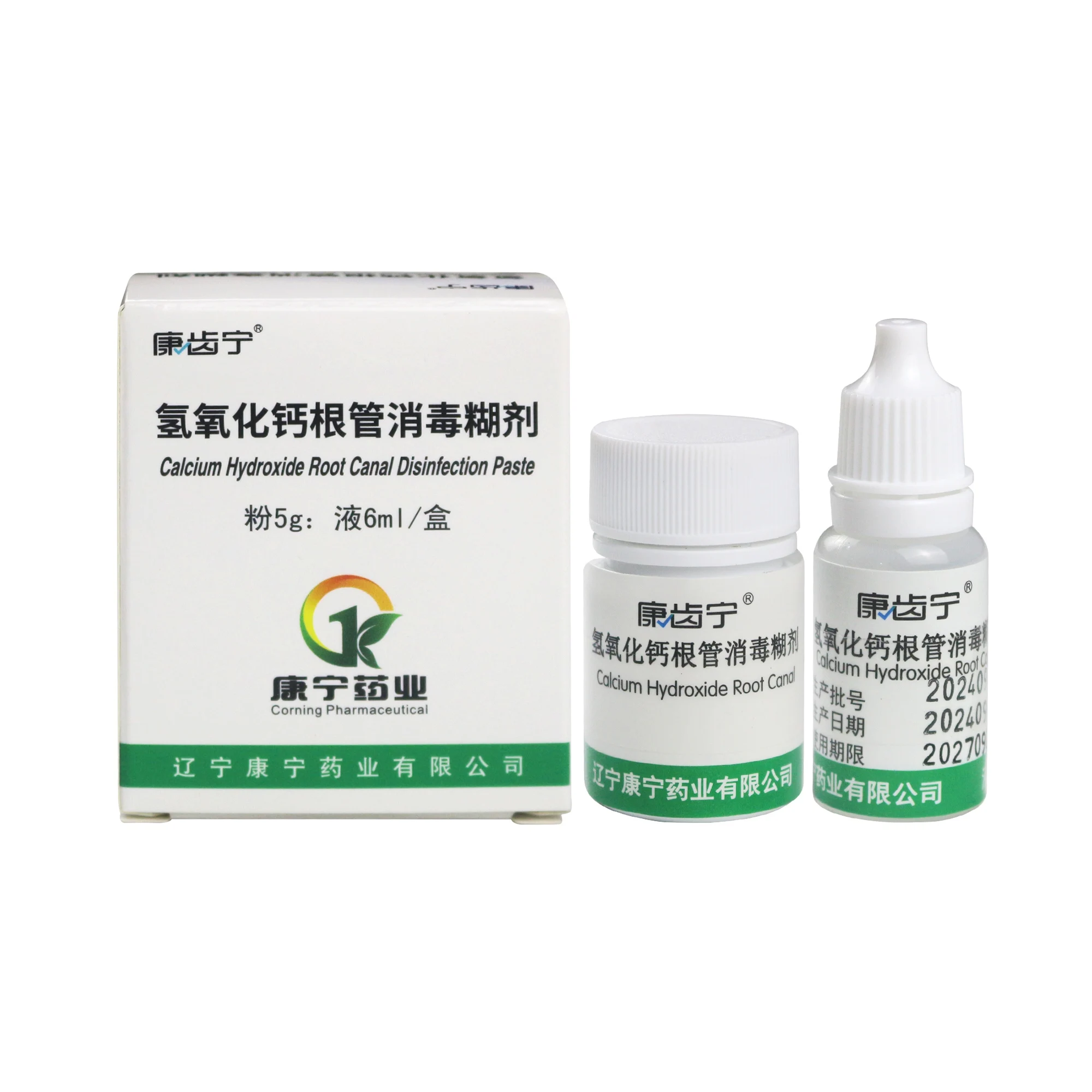 

Паста для дезинфекции корневых каналов с гидроксидом кальция, порошок 5 г + жидкость 6 мл, 1 набор/упаковка, стоматологический материал для корневых каналов