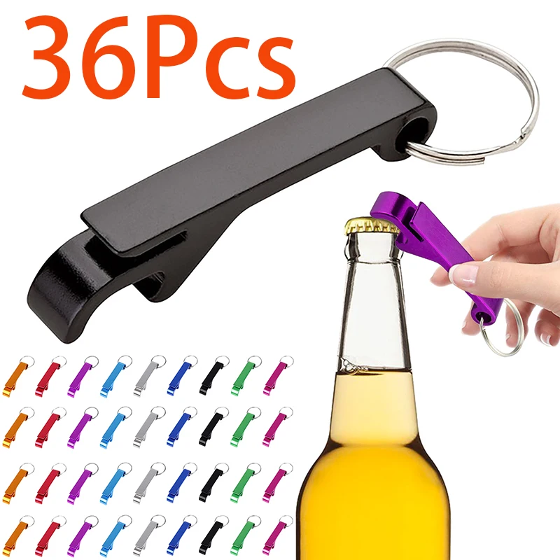 

36Pcs Aluminium Portable Can Opener Bottle Opener Keychain Giveaway Gifts Keychain