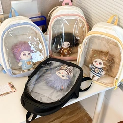 Transparent PVC Backpack School Bag Cartoon Daypack Aesthetic Hiking Rucksack