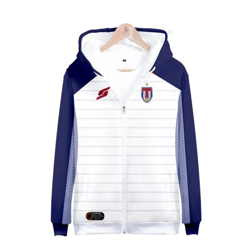 3D Print Anime Captain Tsubasa Ozora Tsubasa Kojiro Hyuga Costume Unisex Hoodie Zipper Hooded Jacket Soccer Jerseys Uniform