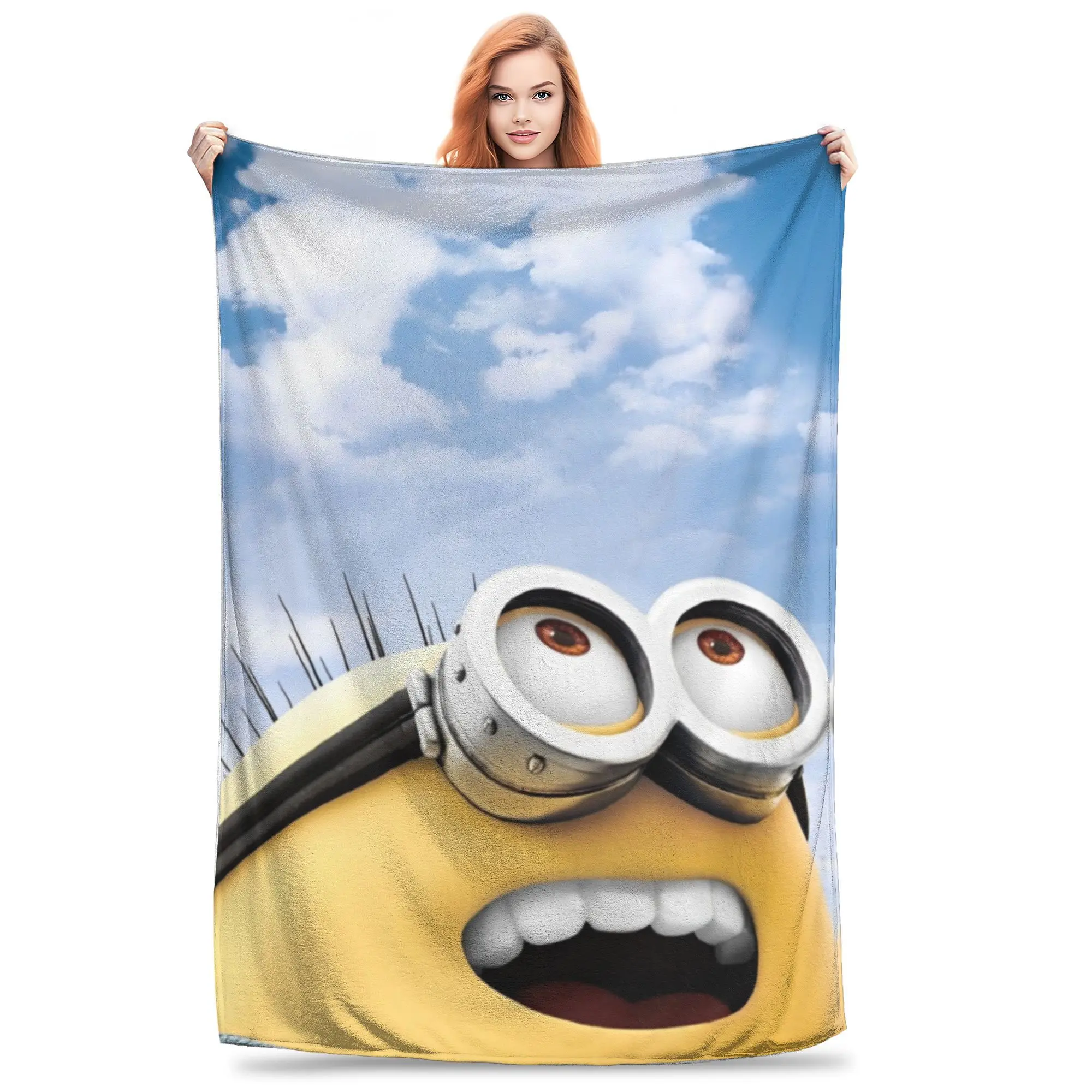 M-Minions Cute Cartoon Gift Blanket For Men Women Ultra Soft  Throw Blankets for Couch 50x60 Inches Multi-size