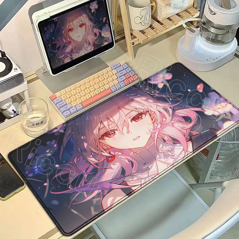 

Honkai Star Rail Gaming Anime Mousepad Large Protector Keyboard Pads Kawaii Girl Evernight March 7th Mouse Pad Non-slip Desk Mat