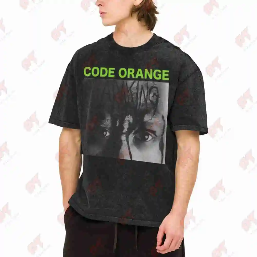 Code Orange I Am King Hardcore Vintage Washed Tee Pure Cotton T-Shirt