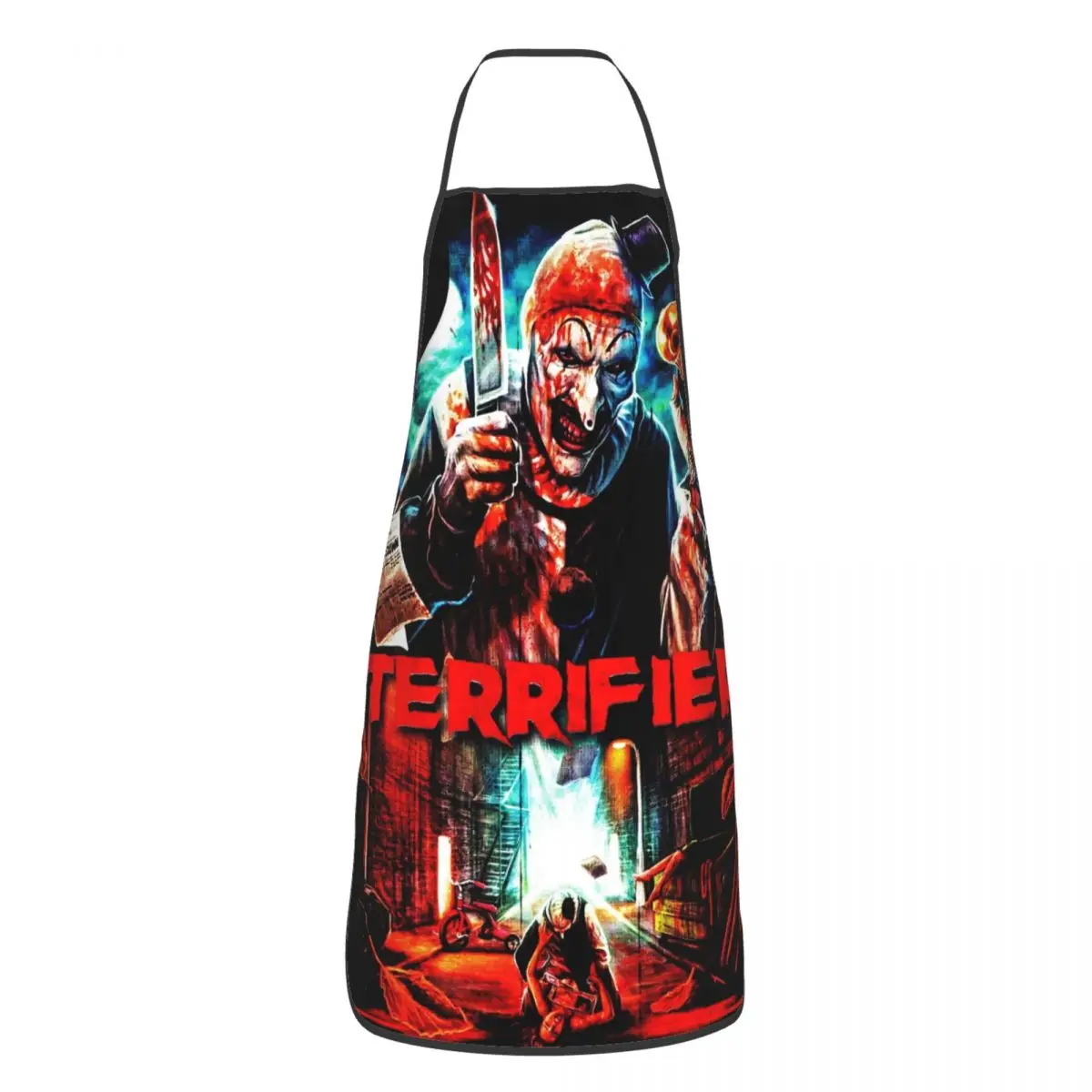 Custom Bib Horror Movie Terrifier Apron for Men Women Unisex Adult Chef Cooking Kitchen Halloween Clown Tablier Cuisine Baking