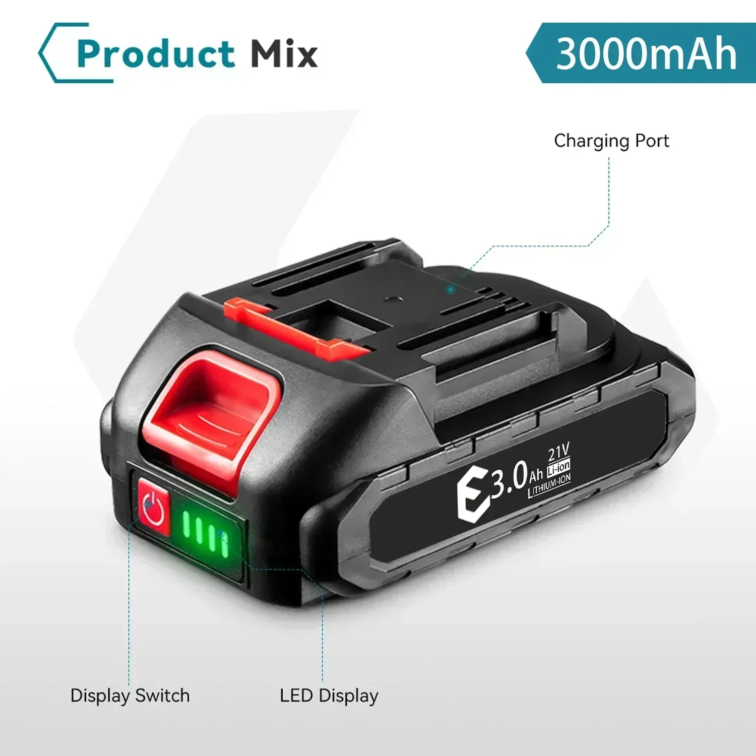 5S1P 21V 128VF 3000mAh แบตเตอรี่ลิเธียมไอออนสําหรับ Makita เครื่องมือไฟฟ้าแบตเตอรี่ EU Plug