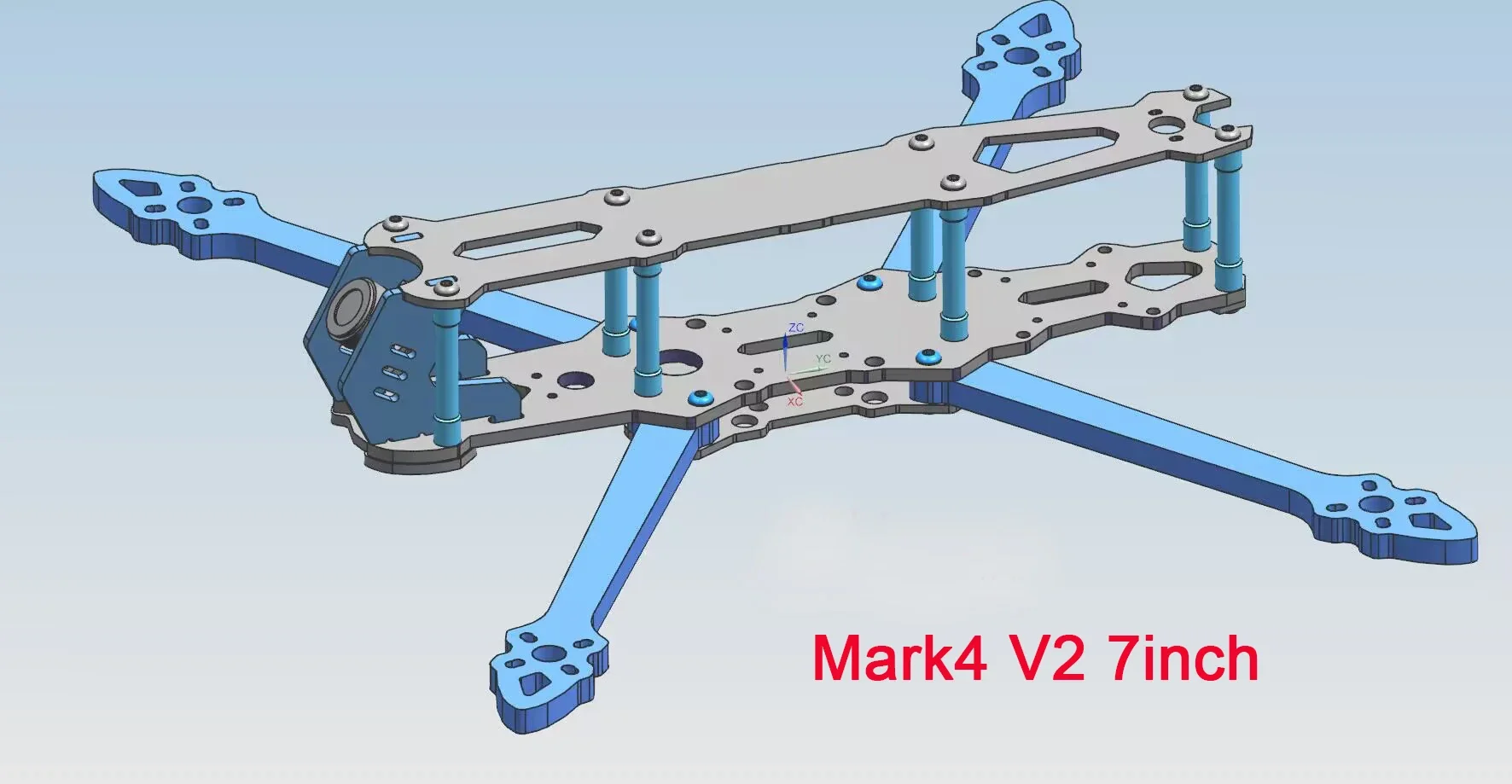 Mark4 V2 Mark 4 7inch 295mm / 8inch 367mm / 9inch 387mm / 10inch 427mm 3K Full Carbon Fiber TrueX Frame for FPV Camera Kit Done