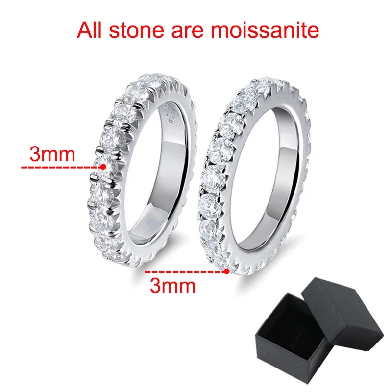 Imagem -06 - Smyoue mm d Cor Todos os Anéis de Moissanite para Mulheres Bandas de Eternidade Completa Combinar Diamante S925 Prata Esterlina Banhado 18k Jóias Gra