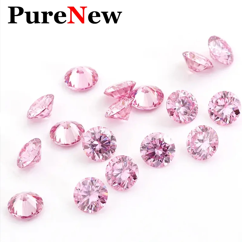 [Full Size 0.8mm-30ct] New Small Size Pink Loose Moissanites Stones D Color VVS1 Gemstone Lab Grown Moissanite Diamond Wholesale