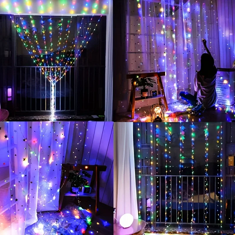LED Curtain String Lights USB 5V Remote Control Fairy Lights Festoon Lamp 8 Modes Christmas Decoration For Home Wedding Lighting