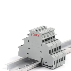 10PCS Din Rail Sensor/actuator terminal block DIKD-1.5 Three Layer 3 Level Triple Wire Connector DIKD1.5  Screw connection