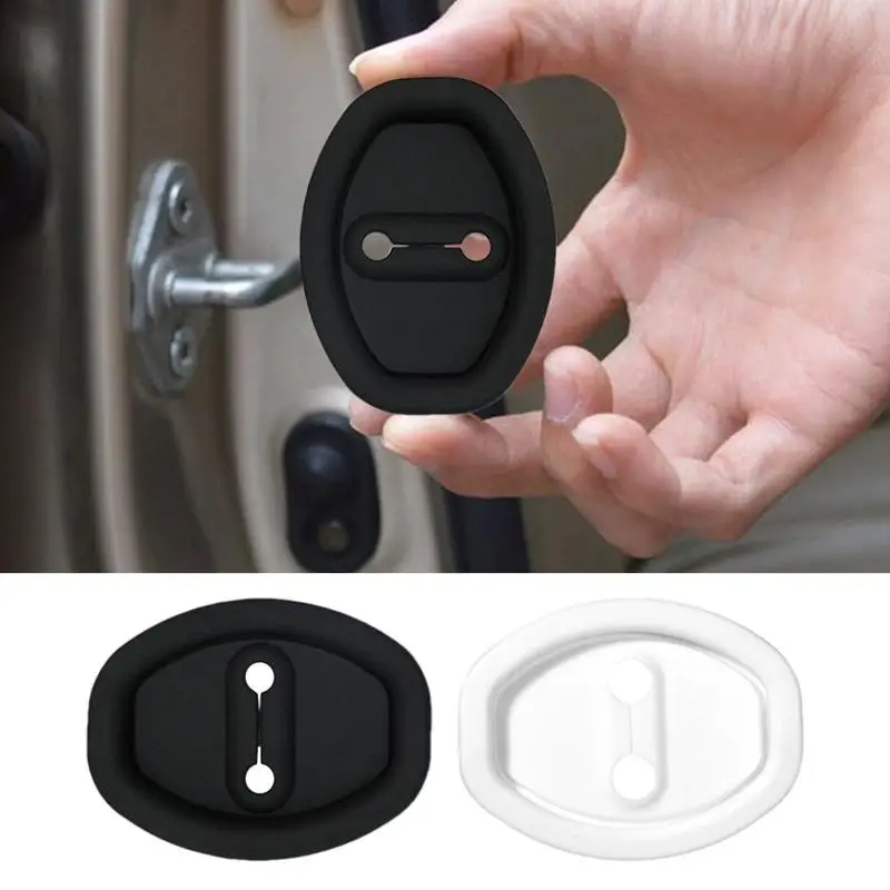 4pcs Car Door Mute Damping Cushion Silicone Door Lock Buckle Car Door Anti-collision Protective Cover Car Accessries