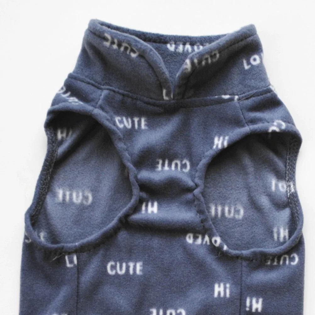 

Pet Dog Clothes Size S Gray Letter Warm Soft Polar Fleece Autumn Winter Costume Dog Winter Costume Party Supplies