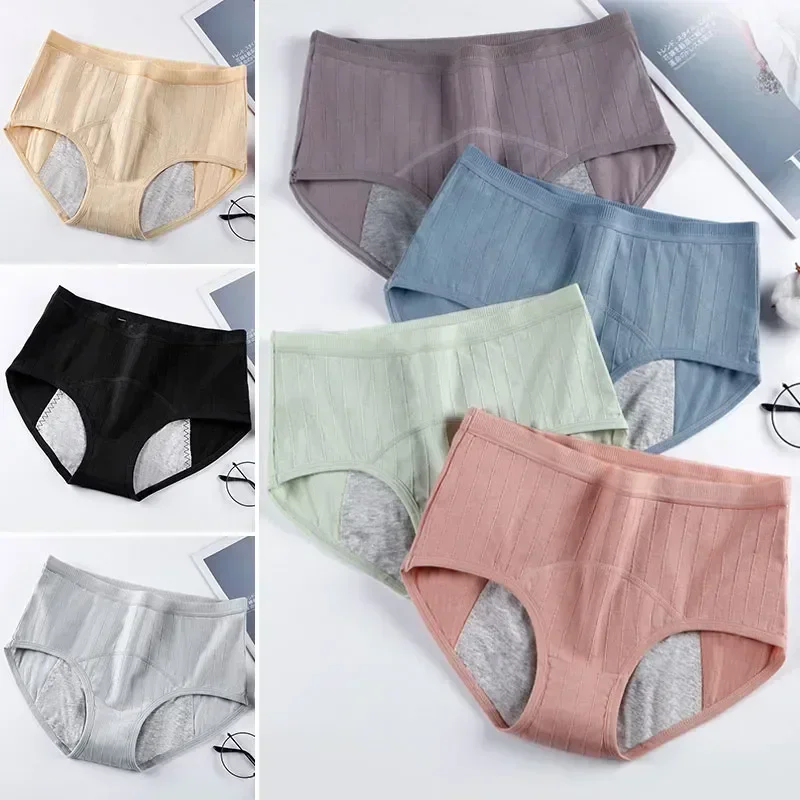 Monthly Color Period Panties Underpants Breathable Mid-waist Menstrual Women Cotton Casual For Solid Leak-proof