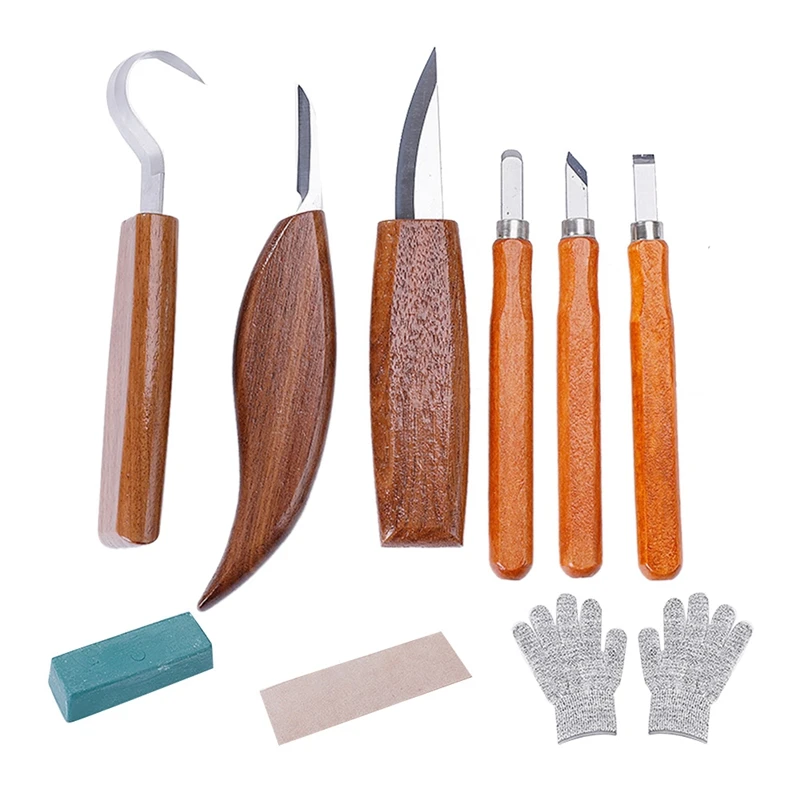 Wood Carving Kit Wood Carving Tool Polishing Compound Whittling Kit Woodcarving Sculptural Spoon Carving Cutter