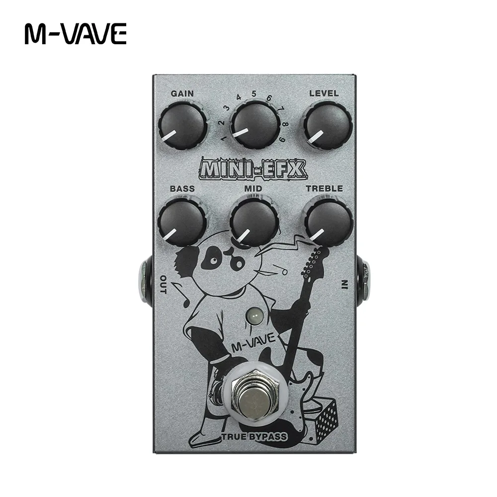 M-vave MINI-EFX 일렉트릭 기타 효과 페달, 4 오버드라이브 효과, 4 왜곡 효과, 부스트 3 밴드, EQ 트루 바이패스