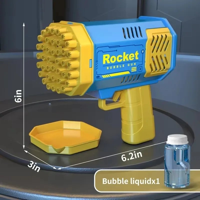 40 Holes Bubble Machine Gatling with Light Outdoor Toys Bazooka Bubble Machine for Kids Fully Automatic Bubble Gun