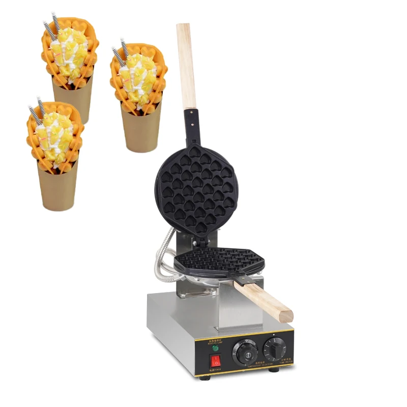 Commercial heart shape egg bubble waffle maker machine Electric eggettes waffle iron cake oven bubble waffle machine