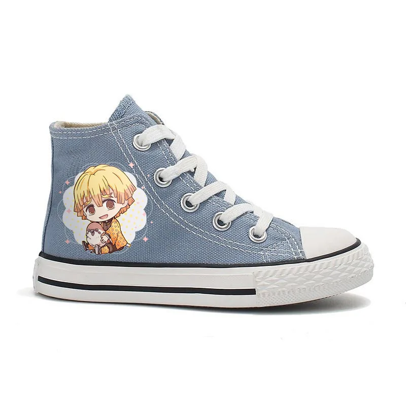 Demon Slayer Cartoon Anime Sneakers Kimetsu No Yaiba Tanjirou Nezuko Zenitsu Cosplay Casual High Top scarpa bambini regalo di compleanno