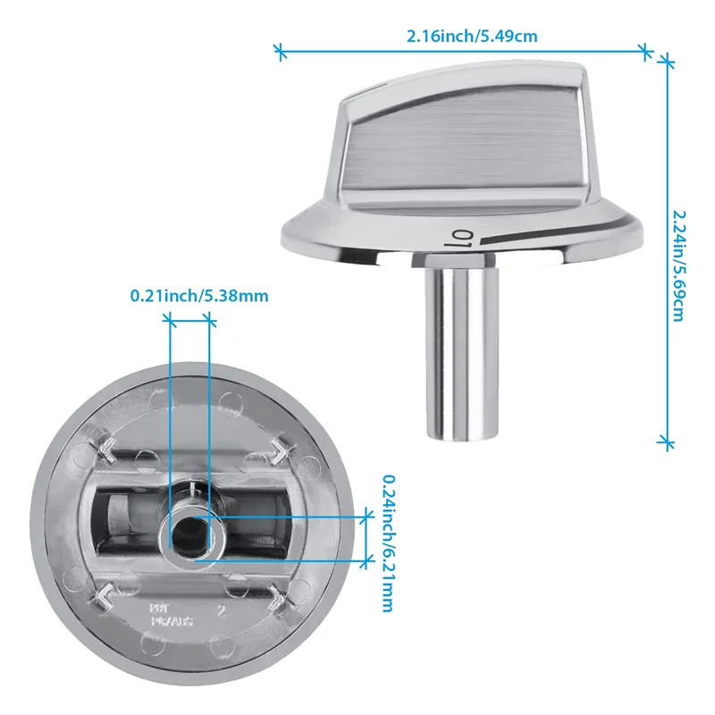 5er-Pack Upgrade 5304525746   Ersatz für Herdknöpfe mit langem Stiel, kompatibel mit Frigidaire-Gasherd-Ofenknöpfen