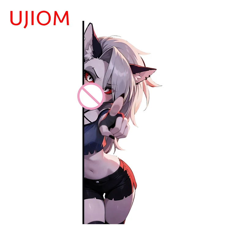 UJIOM Loona Peeker Girl Wall Sticker Fashionable Creative Personality Occlusion Scratch Decal Sunscreen Trunk Wardrobe Decor
