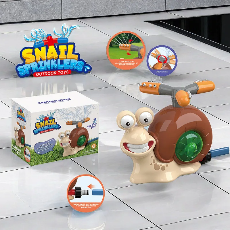 Snails Shape Cartoon Sprinkler Outdoor Backyard Garden Water Toys Summer Yard Splash Sprinkler Water Spray Toys For Kids