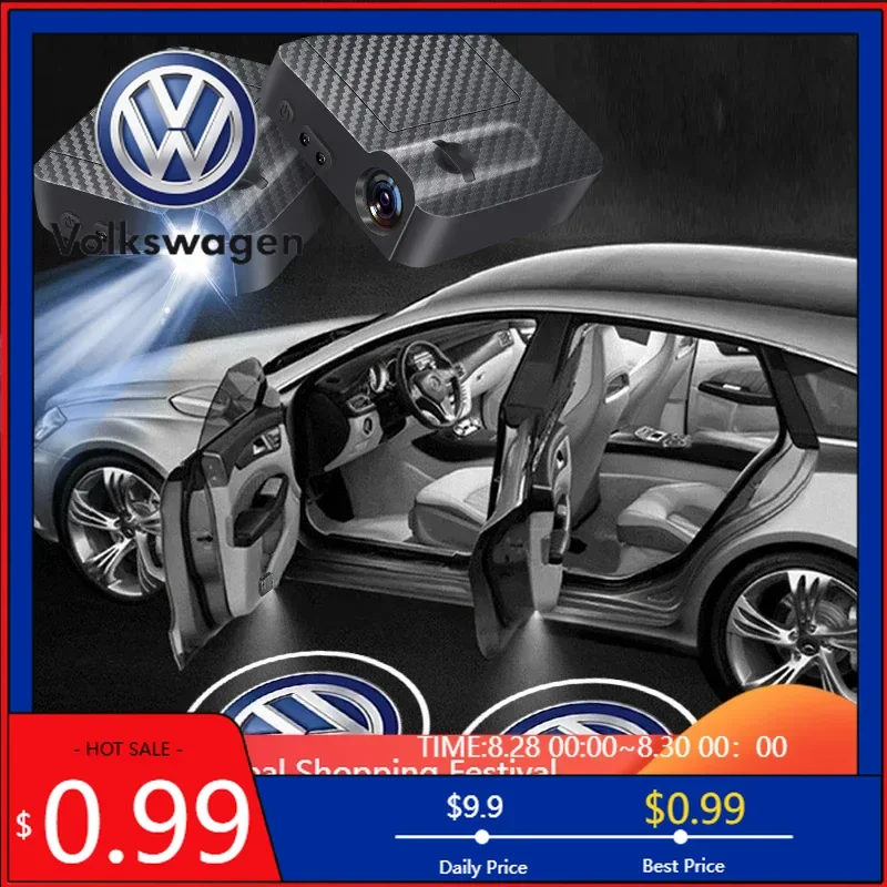 

Новинка 2026: 2 светодиодных проектора логотипа на дверь автомобиля для Volkswagen (VW Golf, Passat, Jetta, Polo, Bora, CC, Touran)