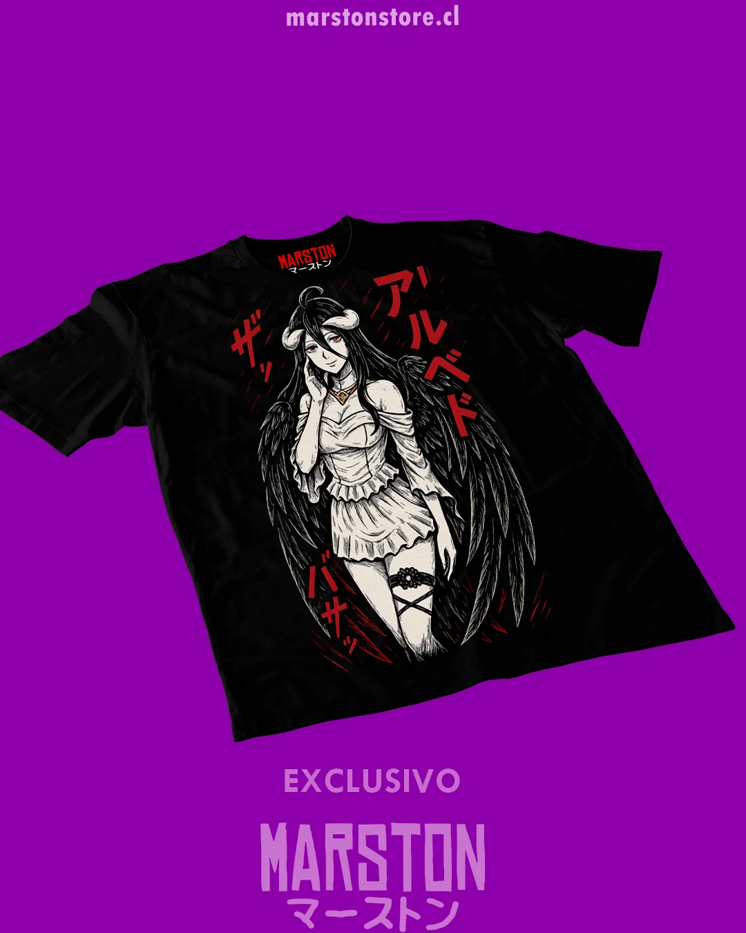 Overlord Ainz T-shirt Ooal Gown Albedo Skull Demon Girl Succubuss Black Shirt All Size