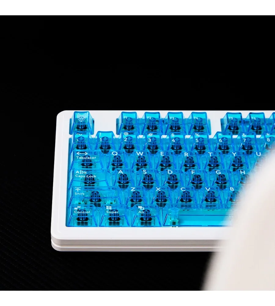 Glacier green/red/white/blue transparent keycap engraved PC material 114 keys Original factory height mechanical keyboard cap