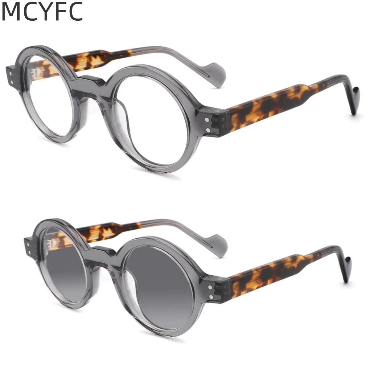 MCYFC Custome Acetate Material Glasses Frame for Men Sunglasses for Women Western Vintage Style Split Color Hand Made Eyeglasses