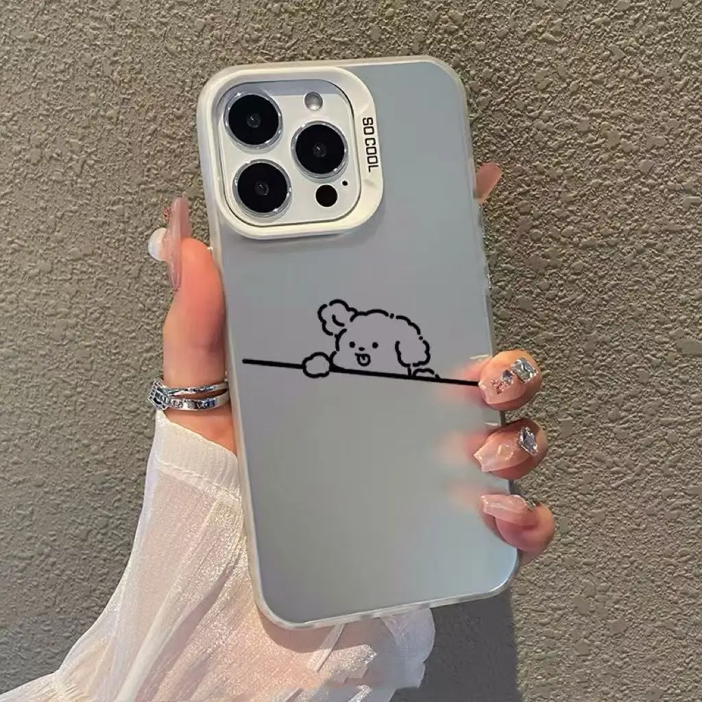 

Cute small dog pattern with simple strokes Phone Case For iPhone 16E 7 8 16 15 Plus X XS XR 11 14 13 12 16 15 Pro Max SE2 Cover